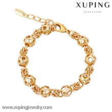 73945 Xuping Wholesale 18k chapado en oro pulsera, encantos de cuentas huecas Generous Woman Bracelet